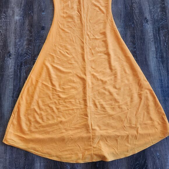 Retrofete Orange Maxi Dress Pearl Halter Size Small Sample - Picture 8 of 11